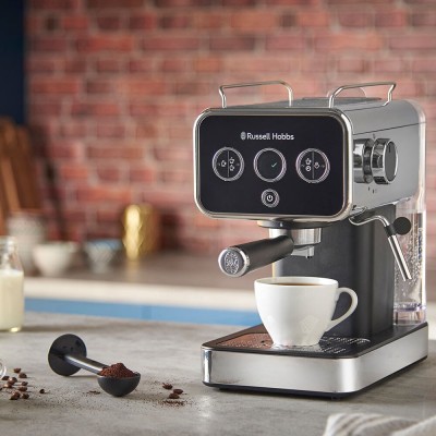 Кавоварка Russell Hobbs ріжкова Distinctions 1.1л, мелена + чалди, чорно-сріблястий (26450-56)