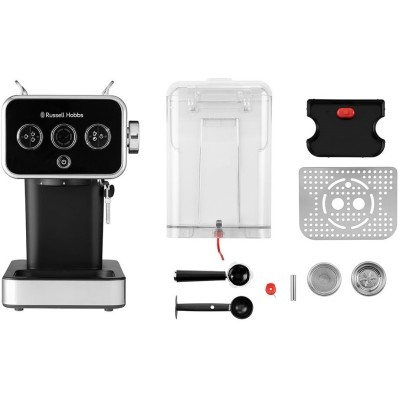 Кавоварка Russell Hobbs ріжкова Distinctions 1.1л, мелена + чалди, чорно-сріблястий (26450-56)