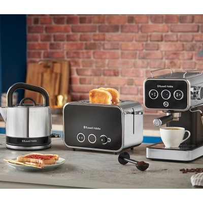 Кавоварка Russell Hobbs ріжкова Distinctions 1.1л, мелена + чалди, чорно-сріблястий (26450-56)