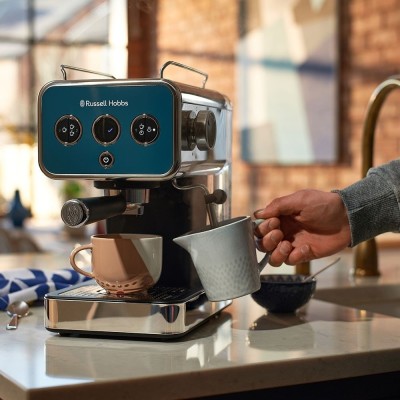 Кавоварка Russell Hobbs ріжкова Distinctions Ocean 1.1л, мелена + чалди, синьо-сріблястий (26451-56) Кавоварка Russell Hobbs ріжкова Distinctions Ocean 1.1л, мелена + чалди, синьо-сріблястий (26451-56)