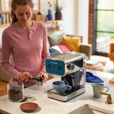 Кавоварка Russell Hobbs ріжкова Distinctions Ocean 1.1л, мелена + чалди, синьо-сріблястий (26451-56) Кавоварка Russell Hobbs ріжкова Distinctions Ocean 1.1л, мелена + чалди, синьо-сріблястий (26451-56)