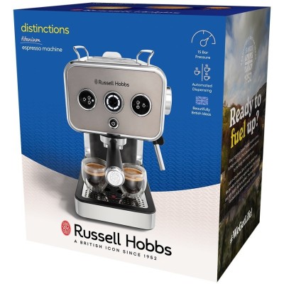 Кавоварка Russell Hobbs ріжкова Distinctions Titanium 1.1л, мелена + чалди, сріблястий (26452-56) Кавоварка Russell Hobbs ріжкова Distinctions Titanium 1.1л, мелена + чалди, сріблястий (26452-56)