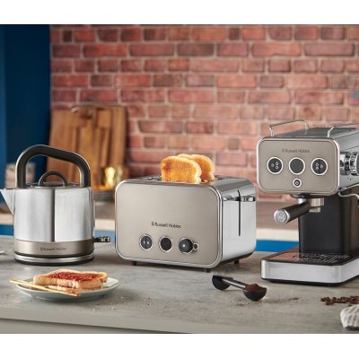 Кавоварка Russell Hobbs ріжкова Distinctions Titanium 1.1л, мелена + чалди, сріблястий (26452-56) Кавоварка Russell Hobbs ріжкова Distinctions Titanium 1.1л, мелена + чалди, сріблястий (26452-56)