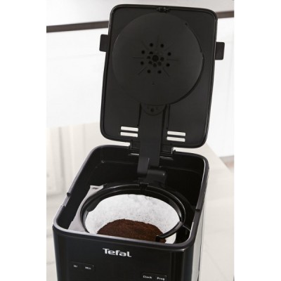 Кавоварка Tefal крапельна Smart&light 1.25л, мелена, таймер включення, годинник, чорний (CM600810) Кавоварка Tefal крапельна Smart&light 1.25л, мелена, таймер включення, годинник, чорний (CM600810)