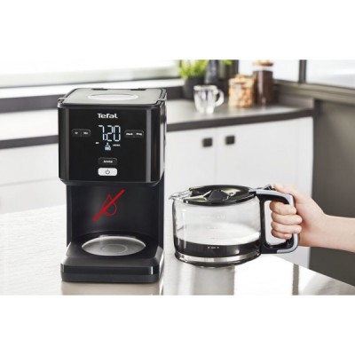 Кавоварка Tefal крапельна Smart&light 1.25л, мелена, таймер включення, годинник, чорний (CM600810) Кавоварка Tefal крапельна Smart&light 1.25л, мелена, таймер включення, годинник, чорний (CM600810)