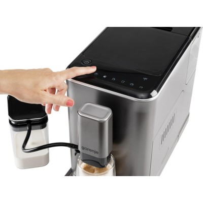 Кавомашина Gorenje, 1,5л, зерно, автомат.капучинатор, дисплей, авторецептів - 7, сенcор.керування, антрацит (GFACM20S) Кавомашина Gorenje, 1,5л, зерно, автомат.капучинатор, дисплей, авторецептів - 7, сенcор.керування, антрацит (GFACM20S)