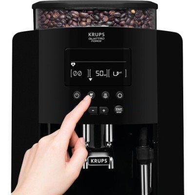 Кавомашина Krups Arabica 1.8л, зерно, ручний капучинатор, LED - дисплей, авторецептів - 3, свій рецепт, чорний (EA817010) Кавомашина Krups Arabica 1.8л, зерно, ручний капучинатор, LED - дисплей, авторецептів - 3, свій рецепт, чорний (EA817010)