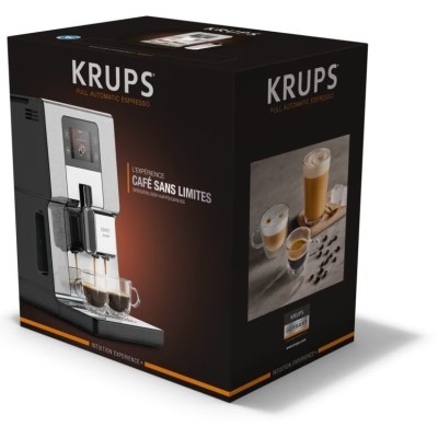 Кавомашина Krups Intuition Experience+ 3л, зерно, автомат.капучинатор, дисплей, авторецептів - 7, сенcор.керування, сріблястий (