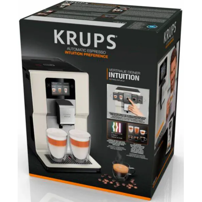 Кавомашина Krups Intuition Preference 3л, зерно, автомат.капучинатор, авторецептів - 8, бежево - чорний (EA872A10) Кавомашина Krups Intuition Preference 3л, зерно, автомат.капучинатор, авторецептів - 8, бежево - чорний (EA872A10)