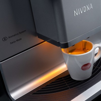 Кавомашина Nivona CafeRomatica 2.2л, зерно + мелена, автомат.капучинатор, авторецептів - 9, чорно - срібний (NICR970)