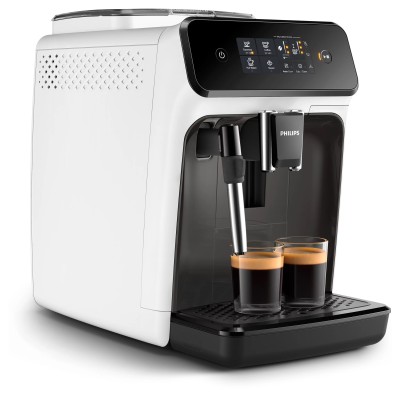 Кавомашина Philips Series 1200 1.8л, зерно + мелена, ручний капучинатор, авторецептів - 2, біло - чорний (EP1223/00)
