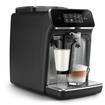 Кавомашина Philips Series 2300 LatteGo, 1.8л, зерно+мелена, автомат.капуч, дисплей, авторецептів -4, чорний (EP2339/40)