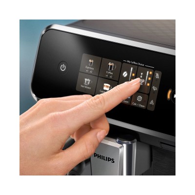 Кавомашина Philips Series 2300 LatteGo, 1.8л, зерно+мелена, автомат.капуч, дисплей, авторецептів -4, чорний (EP2339/40)