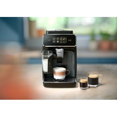 Кавомашина Philips Series 2300 LatteGo, 1.8л, зерно+мелена, автомат.капуч, дисплей, авторецептів -4, чорний (EP2339/40)
