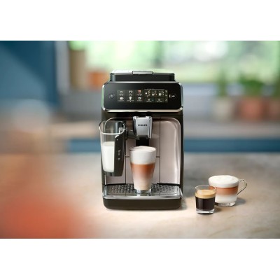 Кавомашина Philips Series 3300 1.8л, зерно + мелена, автомат.капучинатор, дисплей, авторецептів - 6, білий (EP3343/50)