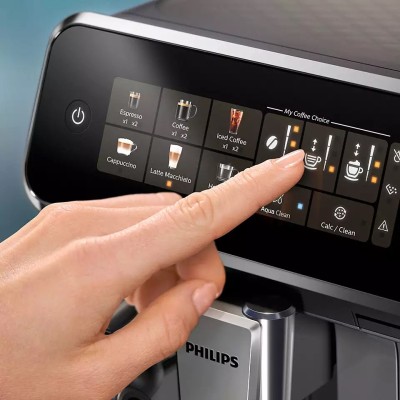Кавомашина Philips Series 3300 1.8л, зерно + мелена, автомат.капучинатор, дисплей, авторецептів - 6, чорний (EP3347/90)