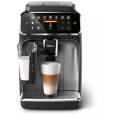 Кавомашина Philips Series 4300 LatteGo, 1.9л, зерно+мелена, автомат.капуч, дисплей, авторецептів -8, чорний (EP4346/71) Кавомашина Philips Series 4300 LatteGo, 1.9л, зерно+мелена, автомат.капуч, дисплей, авторецептів -8, чорний (EP4346/71)
