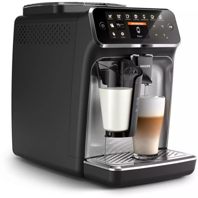 Кавомашина Philips Series 4300 LatteGo, 1.9л, зерно+мелена, автомат.капуч, дисплей, авторецептів -8, чорний (EP4346/71) Кавомашина Philips Series 4300 LatteGo, 1.9л, зерно+мелена, автомат.капуч, дисплей, авторецептів -8, чорний (EP4346/71)