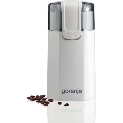 Кавомолка Gorenje роторна 150Вт, об'єм зерен-60г, 3 ступеня помолу, пластик/метал, білий (SMK150WI)