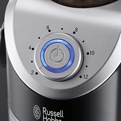 Кавомолка Russell Hobbs жорнова Classic, 140Вт, об'єм зерен-100г, регул.ступеню помолу, пластик, чорний (23120-56) Кавомолка Russell Hobbs жорнова Classic, 140Вт, об'єм зерен-100г, регул.ступеню помолу, пластик, чорний (23120-56)