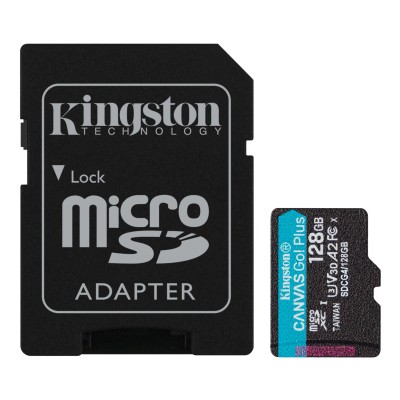 Карта пам'яті Kingston microSD 128GB C10 UHS-I U3 A2 V30 R200MB/s + SD (SDCG4/128GB) Карта пам'яті Kingston microSD 128GB C10 UHS-I U3 A2 V30 R200MB/s + SD (SDCG4/128GB)