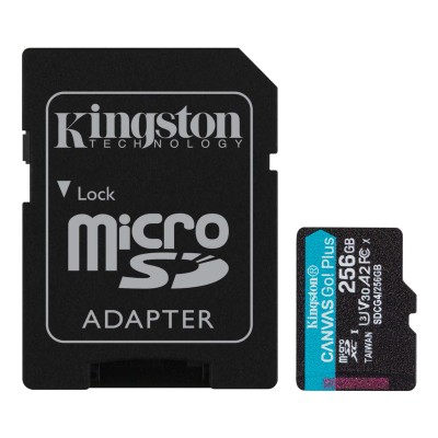 Карта пам'яті Kingston microSD 256GB C10 UHS-I U3 A2 V30 R200/W160MB/s + SD (SDCG4/256GB) Карта пам'яті Kingston microSD 256GB C10 UHS-I U3 A2 V30 R200/W160MB/s + SD (SDCG4/256GB)