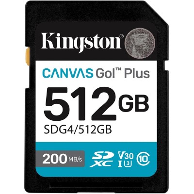 Карта пам'яті Kingston SD 512GB C10 UHS-I U3 V30 R200/W160MB/s (SDG4/512GB) Карта пам'яті Kingston SD 512GB C10 UHS-I U3 V30 R200/W160MB/s (SDG4/512GB)