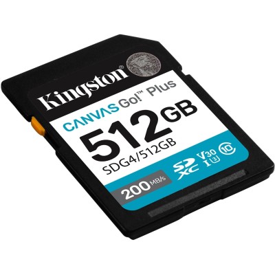 Карта пам'яті Kingston SD 512GB C10 UHS-I U3 V30 R200/W160MB/s (SDG4/512GB) Карта пам'яті Kingston SD 512GB C10 UHS-I U3 V30 R200/W160MB/s (SDG4/512GB)