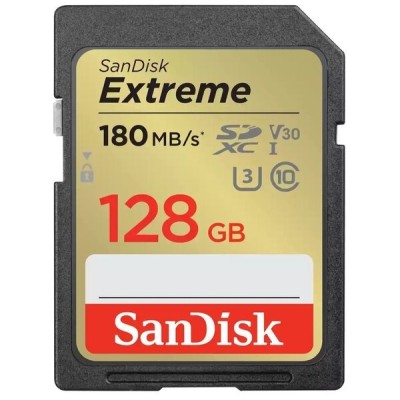 Карта пам'яті SanDisk SD 128GB C10 UHS-I U3 R180/W90MB/s Extreme V30 (SDSDXVA-128G-GNCIN) Карта пам'яті SanDisk SD 128GB C10 UHS-I U3 R180/W90MB/s Extreme V30 (SDSDXVA-128G-GNCIN)