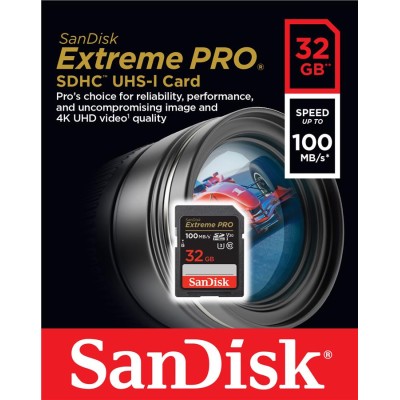 Карта пам'яті SanDisk SD 32GB C10 UHS-I U3 R100/W90MB/s Extreme Pro V30 (SDSDXXO-032G-GN4IN) Карта пам'яті SanDisk SD 32GB C10 UHS-I U3 R100/W90MB/s Extreme Pro V30 (SDSDXXO-032G-GN4IN)