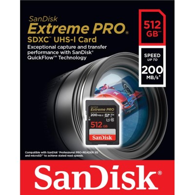 Карта пам'яті SanDisk SD 512GB C10 UHS-I U3 R200/W140MB/s Extreme Pro V30 (SDSDXXD-512G-GN4IN) Карта пам'яті SanDisk SD 512GB C10 UHS-I U3 R200/W140MB/s Extreme Pro V30 (SDSDXXD-512G-GN4IN)