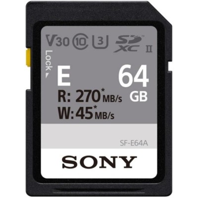 Карта пам'яті Sony SDXC 64GB C10 UHS-II U3 V30 R270/W45MB/s Entry (SFE64A.ET4) Карта пам'яті Sony SDXC 64GB C10 UHS-II U3 V30 R270/W45MB/s Entry (SFE64A.ET4)