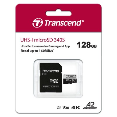 Карта пам'яті Transcend microSD 128GB C10 UHS-I U3 A2 R160/W90MB/s + SD (TS128GUSD340S) Карта пам'яті Transcend microSD 128GB C10 UHS-I U3 A2 R160/W90MB/s + SD (TS128GUSD340S)