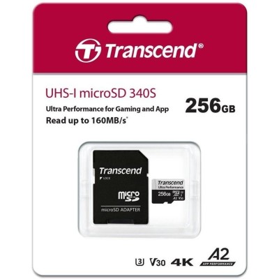 Карта пам'яті Transcend microSD 256GB C10 UHS-I U3 A2 R160/W125MB/s + SD (TS256GUSD340S) Карта пам'яті Transcend microSD 256GB C10 UHS-I U3 A2 R160/W125MB/s + SD (TS256GUSD340S)
