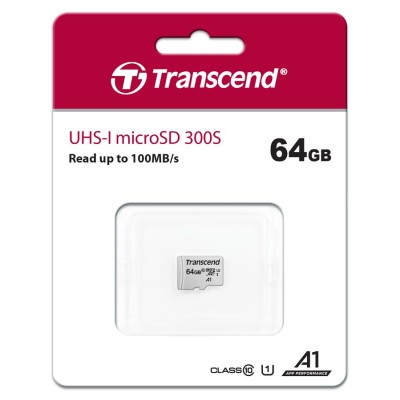 Карта пам'яті Transcend microSD 64GB C10 UHS-I R100/W20MB/s (TS64GUSD300S) Карта пам'яті Transcend microSD 64GB C10 UHS-I R100/W20MB/s (TS64GUSD300S)