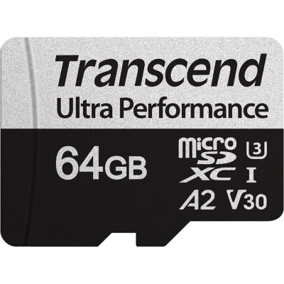 Карта пам'яті Transcend microSD 64GB C10 UHS-I U3 A2 R160/W80MB/s + SD (TS64GUSD340S) Карта пам'яті Transcend microSD 64GB C10 UHS-I U3 A2 R160/W80MB/s + SD (TS64GUSD340S)