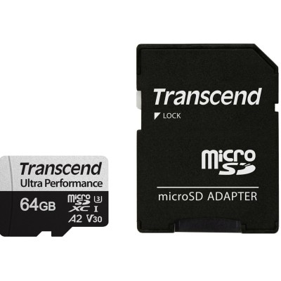 Карта пам'яті Transcend microSD 64GB C10 UHS-I U3 A2 R160/W80MB/s + SD (TS64GUSD340S) Карта пам'яті Transcend microSD 64GB C10 UHS-I U3 A2 R160/W80MB/s + SD (TS64GUSD340S)