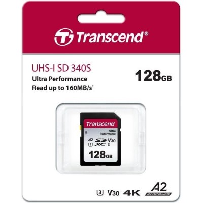 Карта пам'яті Transcend SD 128GB C10 UHS-I U3 A2 R160/W90MB/s 4K (TS128GSDC340S) Карта пам'яті Transcend SD 128GB C10 UHS-I U3 A2 R160/W90MB/s 4K (TS128GSDC340S)