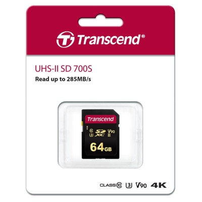 Карта пам'яті Transcend SD 64GB C10 UHS-II U3 R285/W220MB/s 4K (TS64GSDC700S) Карта пам'яті Transcend SD 64GB C10 UHS-II U3 R285/W220MB/s 4K (TS64GSDC700S)
