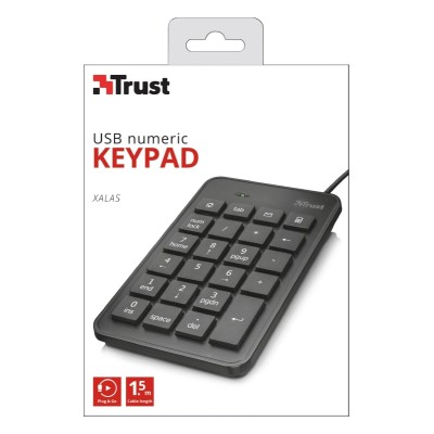Клавіатура мембрана Trust Xalas USB-A Numeric Keypad 23Key, USB-A, чорний (22221_TRUST) Клавіатура мембрана Trust Xalas USB-A Numeric Keypad 23Key, USB-A, чорний (22221_TRUST)
