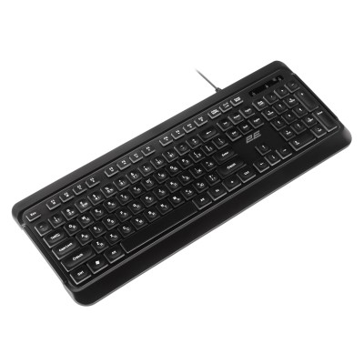 Клавіатура мембранна 2E KS120 104key, USB-A, EN/UK, White LED, чорний (2E-KS120UB_UA) Клавіатура мембранна 2E KS120 104key, USB-A, EN/UK, White LED, чорний (2E-KS120UB_UA)
