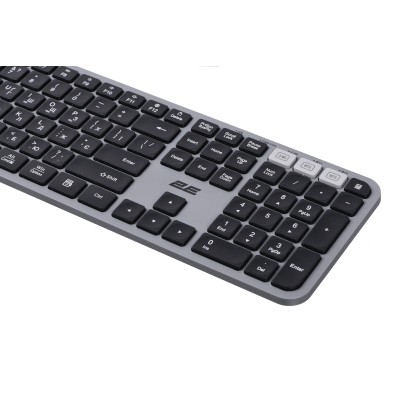 Клавіатура мембранна 2E KS240 110key, WL/BT, EN/UK, сіро-чорний (2E-KS240WG_UA) Клавіатура мембранна 2E KS240 110key, WL/BT, EN/UK, сіро-чорний (2E-KS240WG_UA)