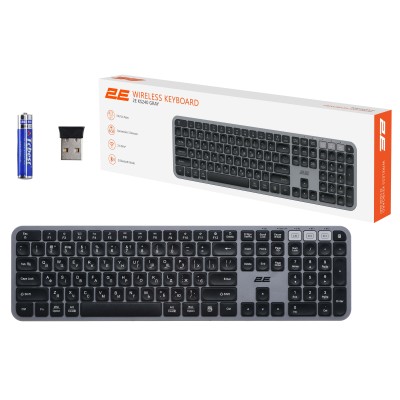 Клавіатура мембранна 2E KS240 110key, WL/BT, EN/UK, сіро-чорний (2E-KS240WG_UA) Клавіатура мембранна 2E KS240 110key, WL/BT, EN/UK, сіро-чорний (2E-KS240WG_UA)