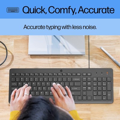 Клавіатура мембранна HP 150, 104key, USB-A, EN/RU, чорний (664R5AA) Клавіатура мембранна HP 150, 104key, USB-A, EN/RU, чорний (664R5AA)