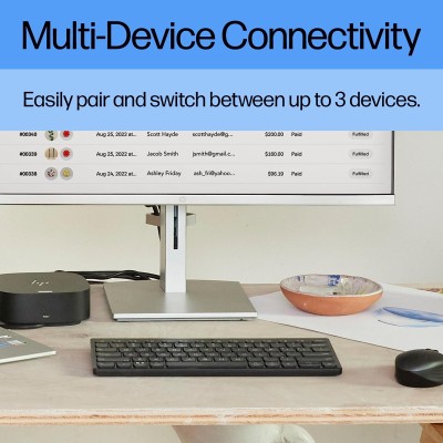 Клавіатура мембранна HP 350 Compact Multi-Device, 78key, BT, EN/UK, чорний (692S8AA) Клавіатура мембранна HP 350 Compact Multi-Device, 78key, BT, EN/UK, чорний (692S8AA)