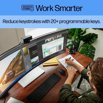Клавіатура мембранна HP 450 Programmable, 108key, WL, EN/UK, чорний (4R184AA) Клавіатура мембранна HP 450 Programmable, 108key, WL, EN/UK, чорний (4R184AA)