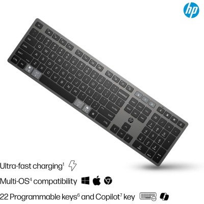 Клавіатура мембранна HP 720 Multi-Device Rechargeable, 109key, WL/BT, EN/UK, чорний (9T5B1AA) Клавіатура мембранна HP 720 Multi-Device Rechargeable, 109key, WL/BT, EN/UK, чорний (9T5B1AA)