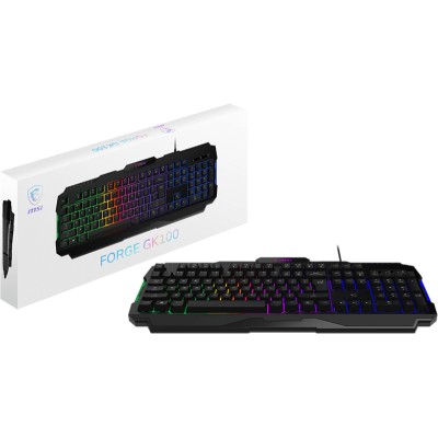 Клавіатура мембранна MSI FORGE GK100 104key, USB-A, EN/UKR/RU, ColorLED, чорний (S11-04UA221-HH9) Клавіатура мембранна MSI FORGE GK100 104key, USB-A, EN/UKR/RU, ColorLED, чорний (S11-04UA221-HH9)