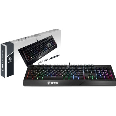 Клавіатура мембранна MSI Vigor GK20 UA 104key, USB-A, EN/UKR/RU, ColorLED, чорний (S11-04UA208-CL) Клавіатура мембранна MSI Vigor GK20 UA 104key, USB-A, EN/UKR/RU, ColorLED, чорний (S11-04UA208-CL)