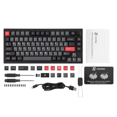 Клавіатура механічна Lemokey P1 Pro 84Key, Keychron Super Banana, WL/BT/USB-A, QMK/VIA, Hot-Swap, EN/UKR, RGB, Knob, Carbon Blac Клавіатура механічна Lemokey P1 Pro 84Key, Keychron Super Banana, WL/BT/USB-A, QMK/VIA, Hot-Swap, EN/UKR, RGB, Knob, Carbon Blac